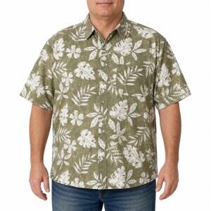 Twenty X 20X Shirt Mens 3XL Olive Green White Hawaiian Tropical Classic Button